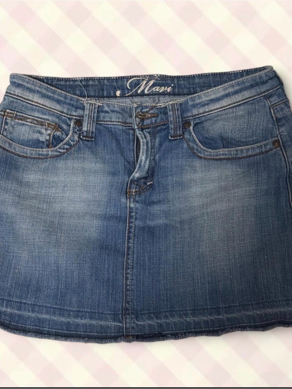 Mavi Faded Blue Denim Mini Skirt